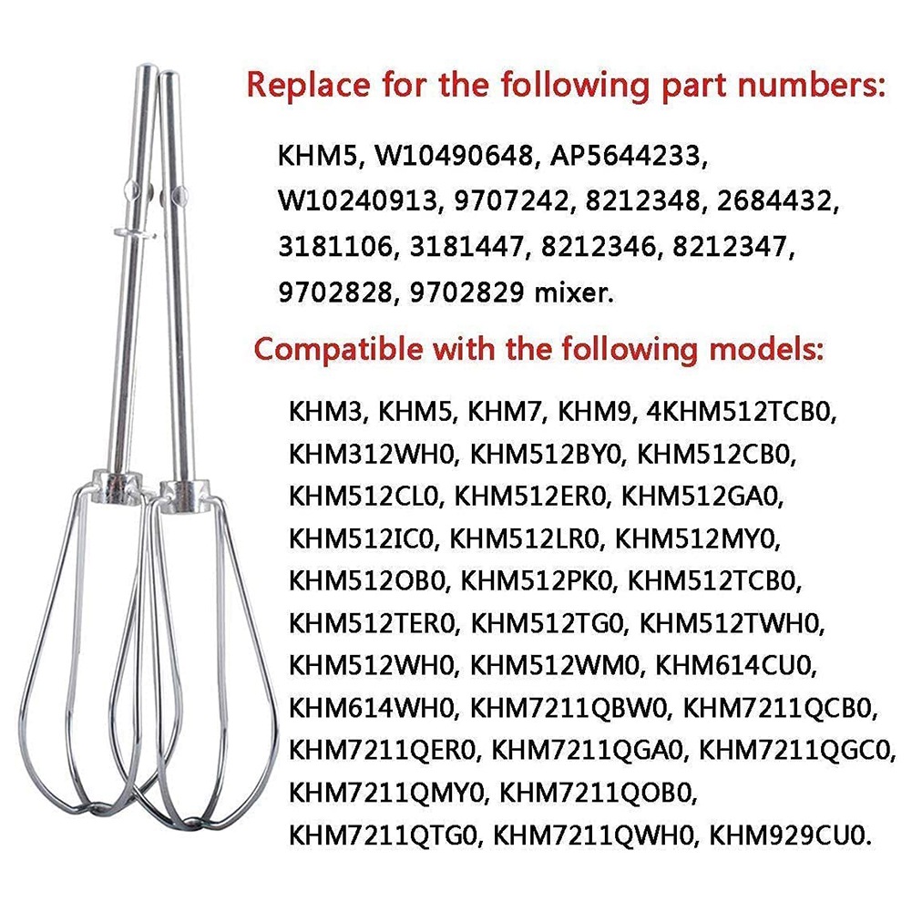 Kitchenaid Mixer Hand Mixer - [B25B!】 W10490648 & KHMPW Pengaduk untuk