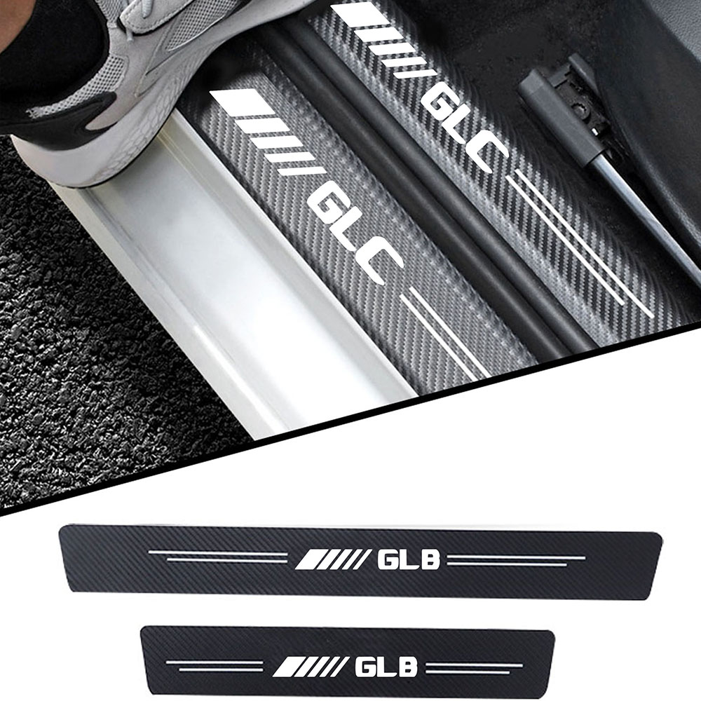 Crepe Pan Carbon - 4 buah stiker mobil pelat ambang