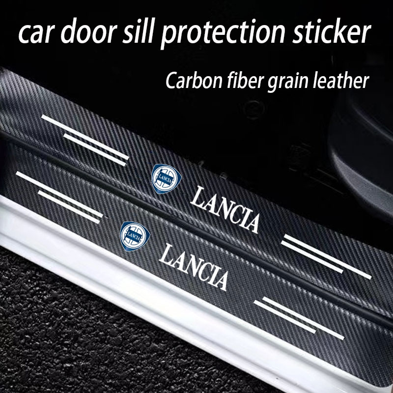 Crepe Pan Carbon - Stiker pelindung pelat Sill pintu mobil