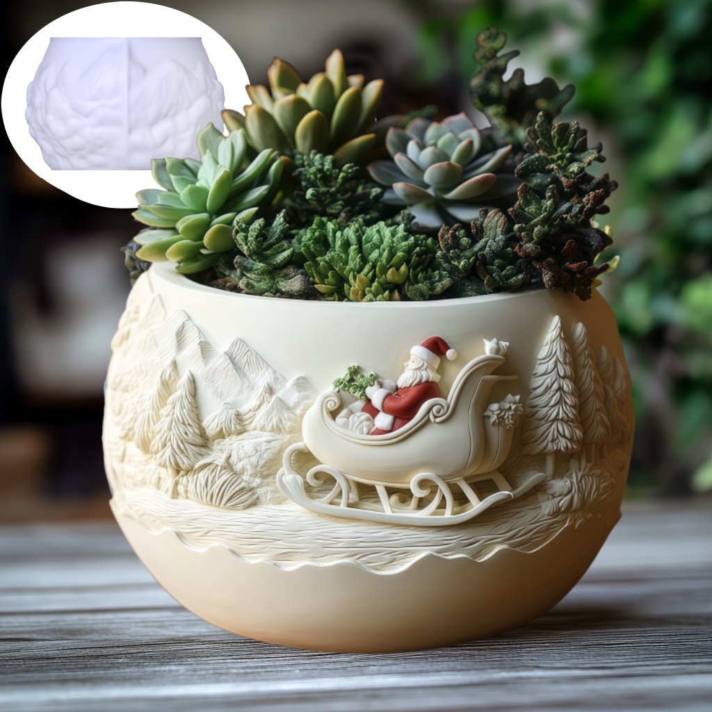 Potsticker Mold - Cetakan Lilin Relief Santa Claus Bentuk