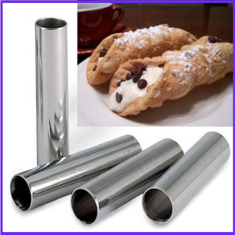 Danish Pancake Pan - Bentuk Cannoli allumum, 4 tabung/Pak tabung